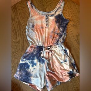 Wallflower Tie-Dye Romper in Blue and Pink women's small